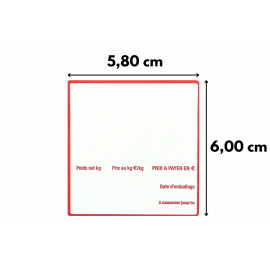 Rouleau 430 étiquettes 58 x 60 x 40 thermiques, Balance commerciale