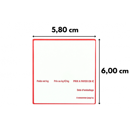 Rouleaux de 430 étiquettes 58 x 60 x 40 thermiques